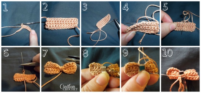 Small Bow Barrette directions on #cre8tioncrochet