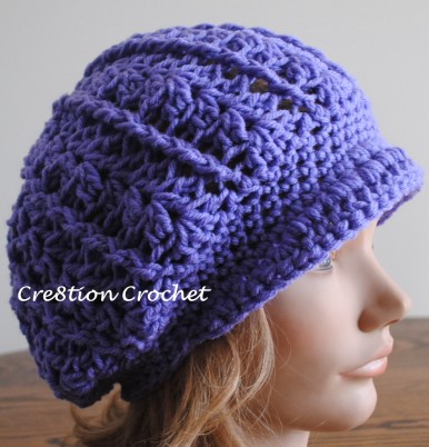 free crochet pattern for slouchy hat with brim